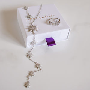 Sparkling Star Gift Set | Necklace & Ring  | 925 Sterling Silver