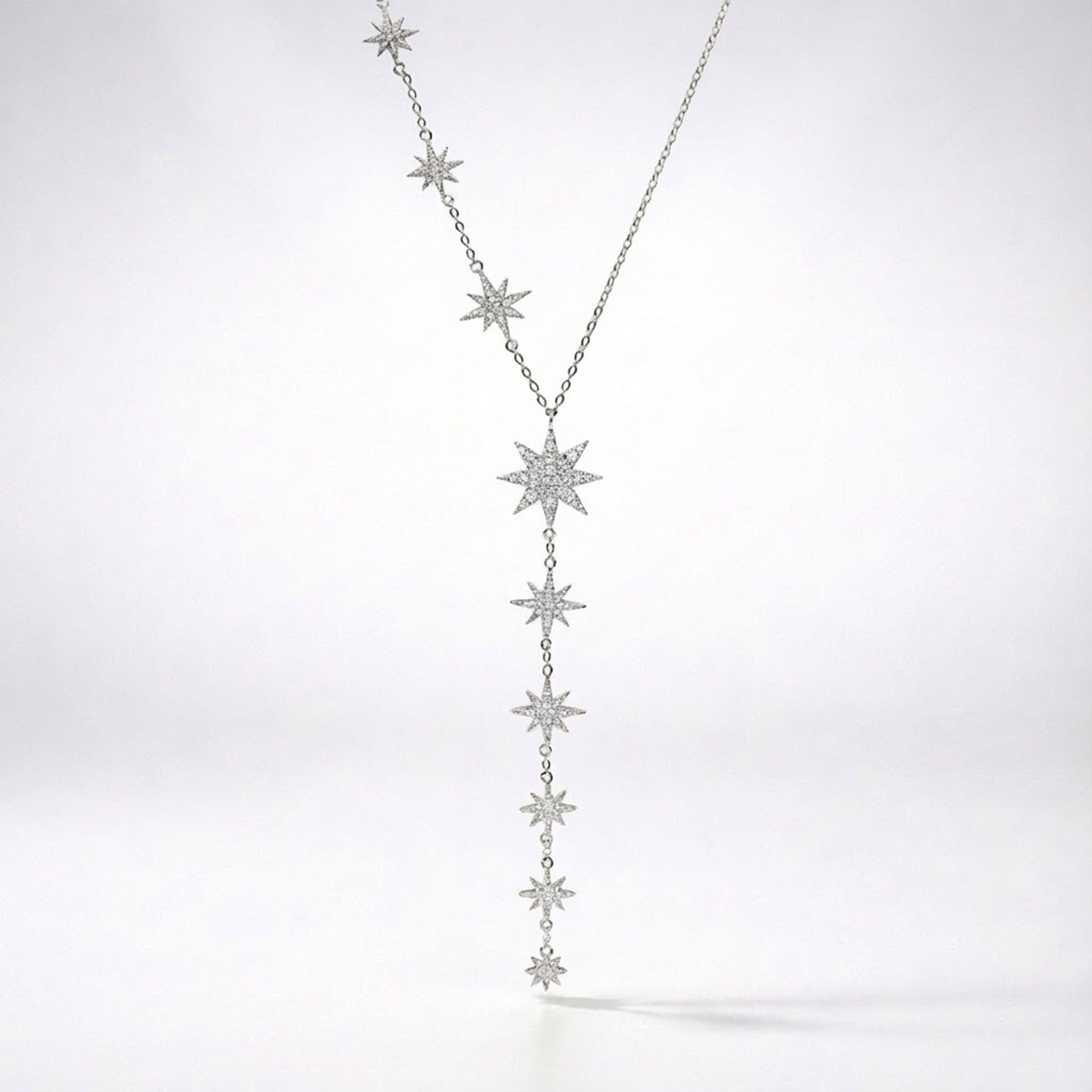 Juliet Star Burst Y Drop Necklace | 925 Sterling Silver