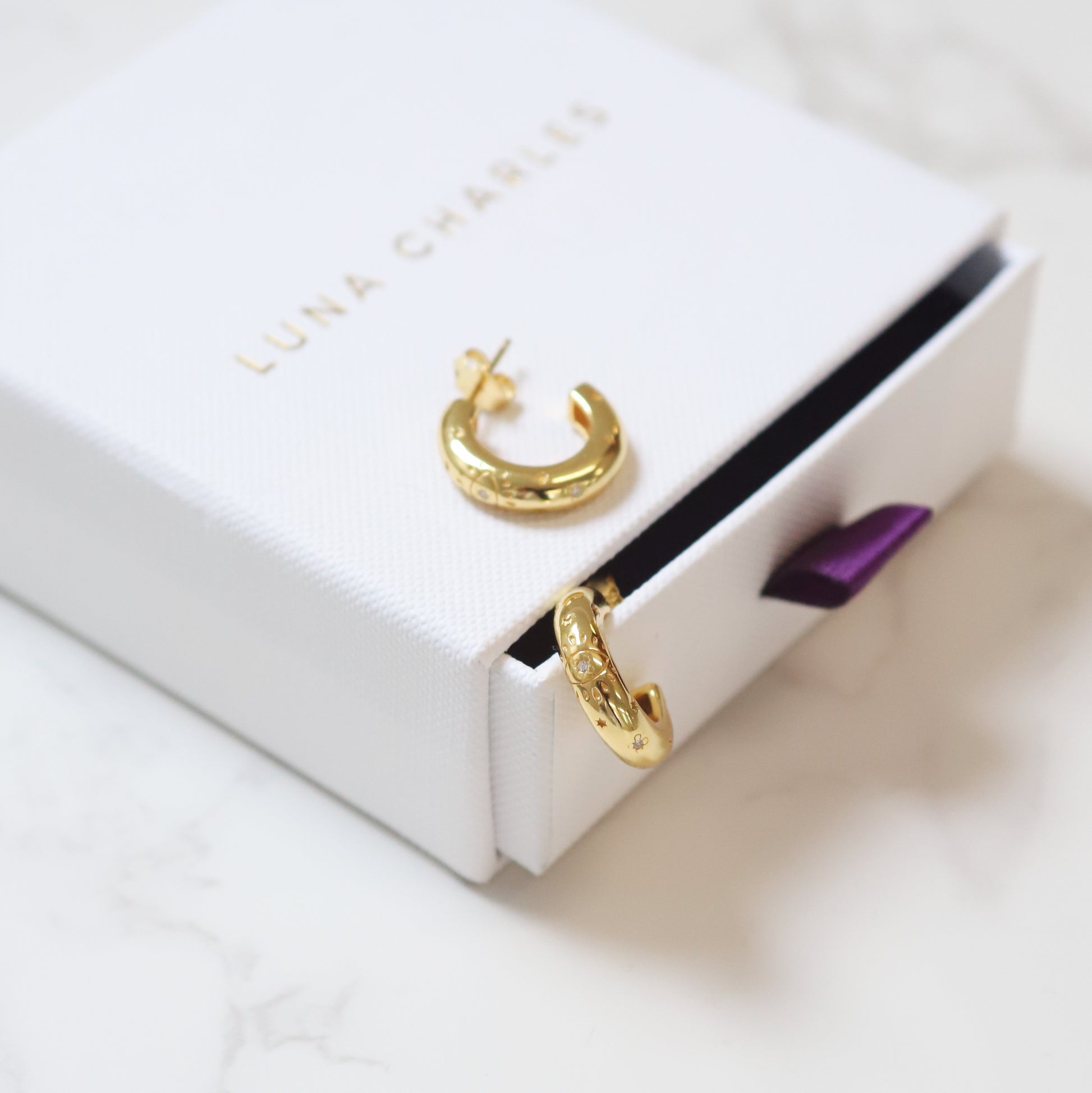 Kaia Evil Eye Hoop Earrings | 18K Gold Plated