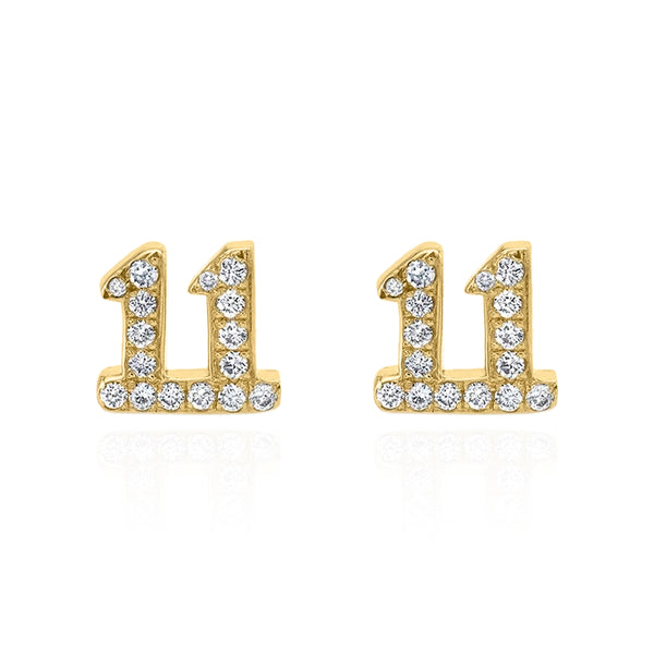 Laila 11:11 Stud Earrings | 18K Gold Plated