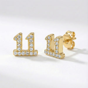 Laila 11:11 Stud Earrings | 18K Gold Plated