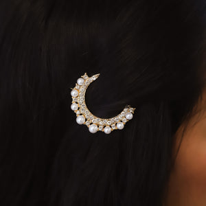 Lana Moon Pearl Hair Clip | Gold