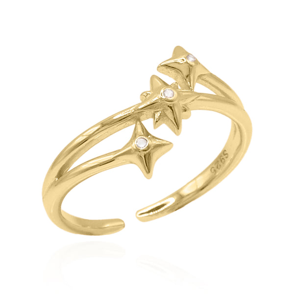 Lennon Three Star Ring | 18K Gold Plated