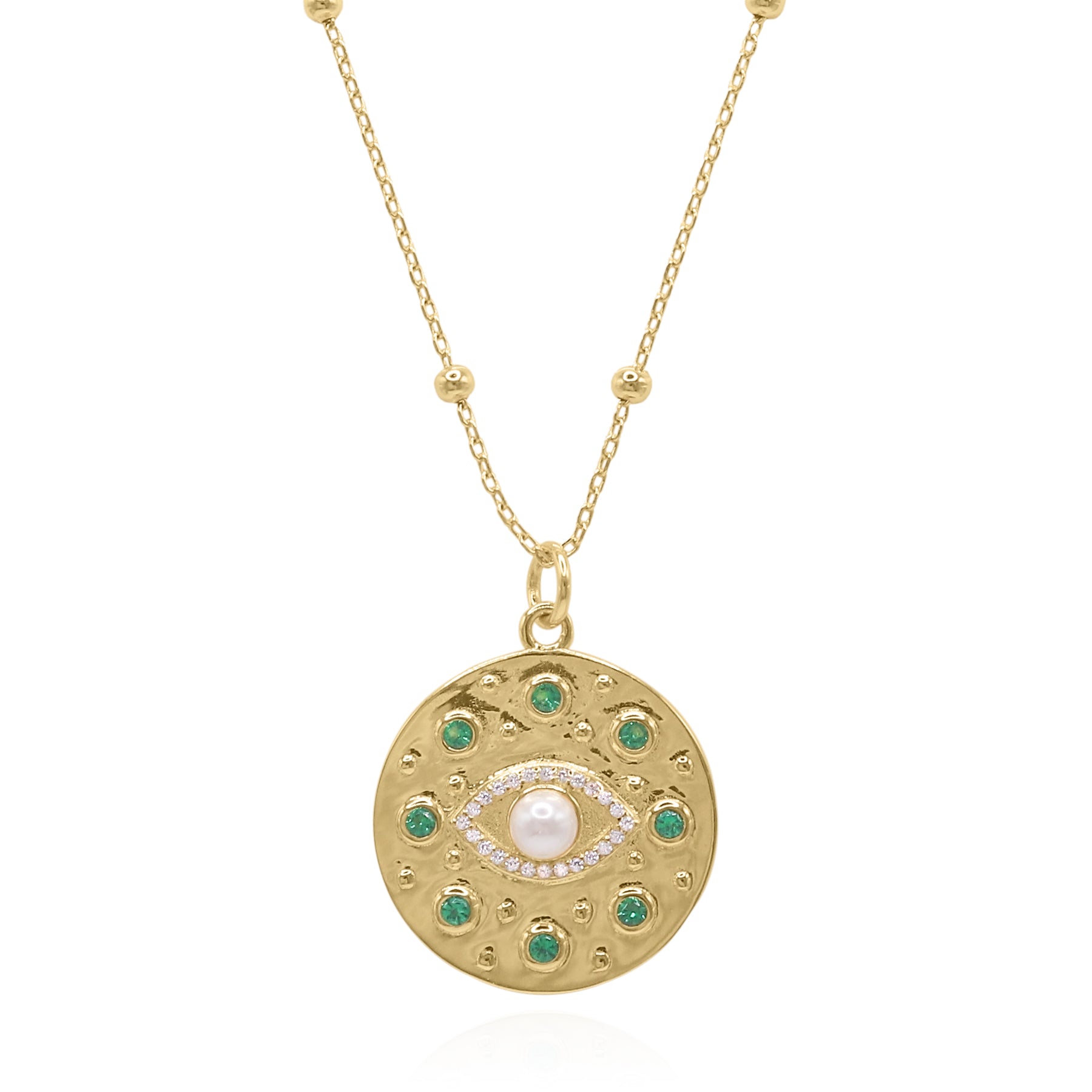 Livia Eye Coin Necklace | 18k Gold Plated | Luna Charles