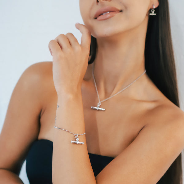 T-Bar Gift Set | Earrings Necklace & Bracelet | 925 Sterling Silver