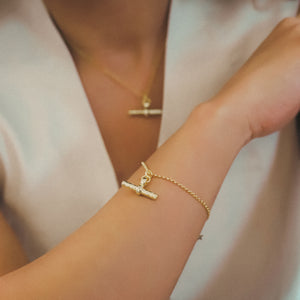 Lola T-Bar Bracelet | 18k Gold Plated