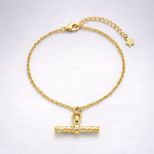 Lola T-Bar Bracelet | 18k Gold Plated