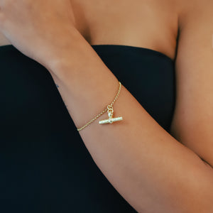 Lola T-Bar Bracelet | 18k Gold Plated