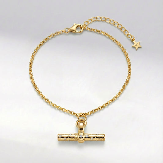 Lola T-Bar Bracelet | 18k Gold Plated