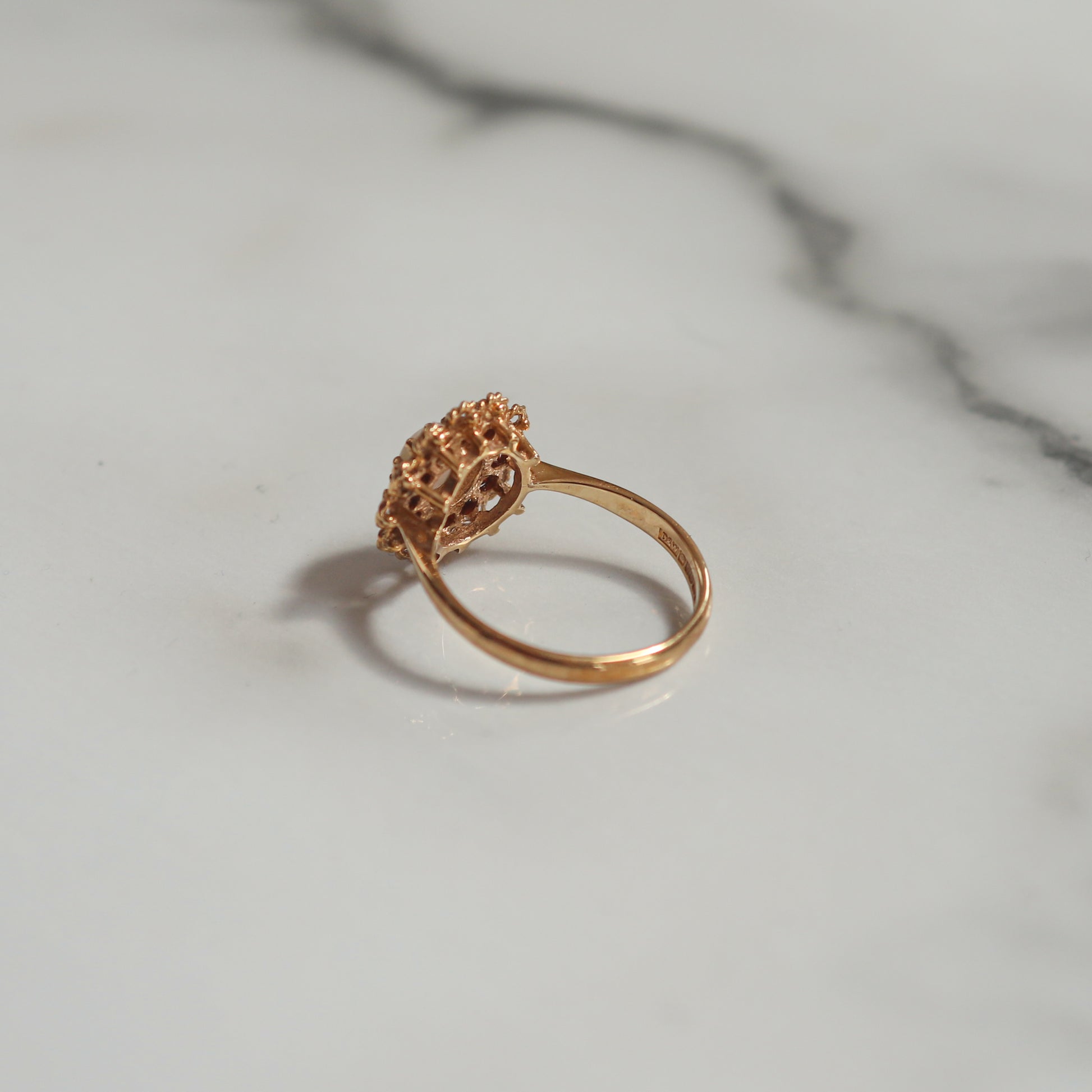 Vintage Lottie Opal & Garnet Cluster Ring | Size P | Solid 9ct Gold