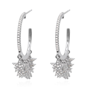 Lyra Star Hoop Earrings | 925 Sterling Silver