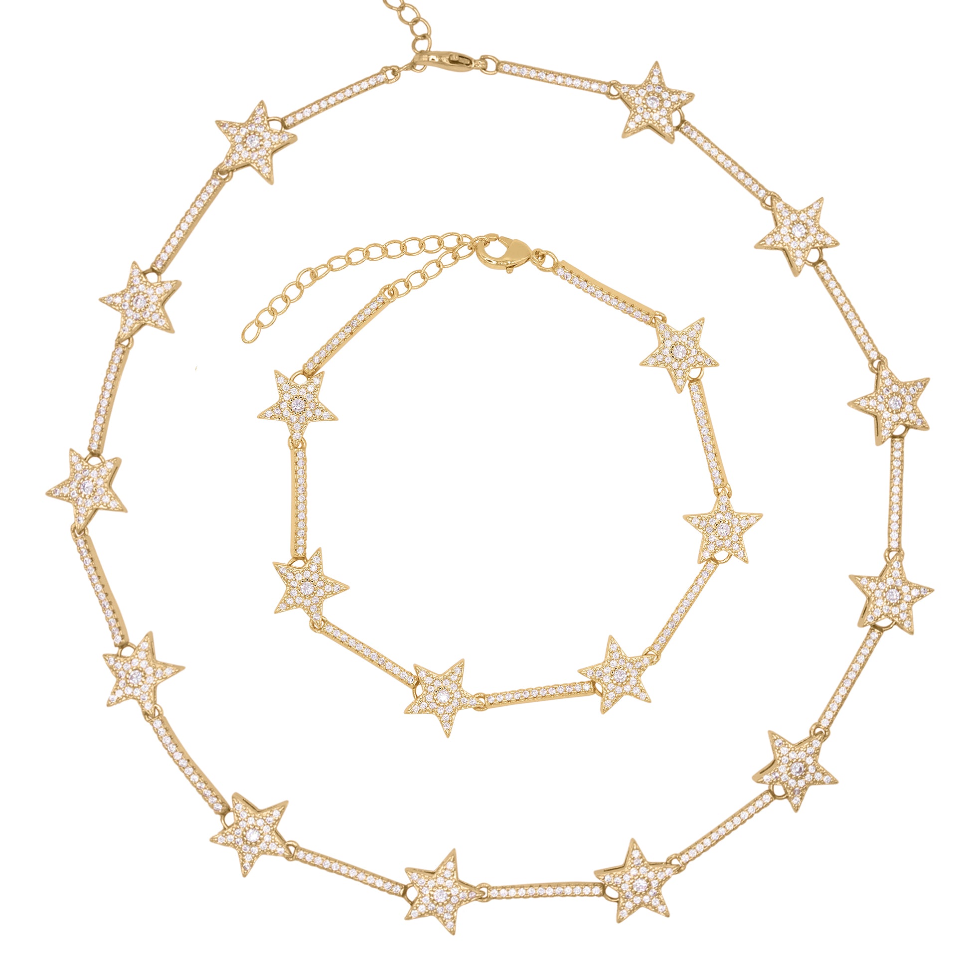 Celestial Star Gift Set | Necklace & Bracelet | 18k Gold Plated