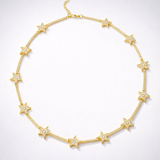 Margot Sparkling Star Choker | 18k Gold Plated