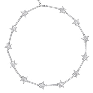 Margot Sparkling Star Choker | Silver Plated