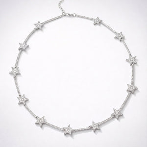 Margot Sparkling Star Choker | Silver Plated