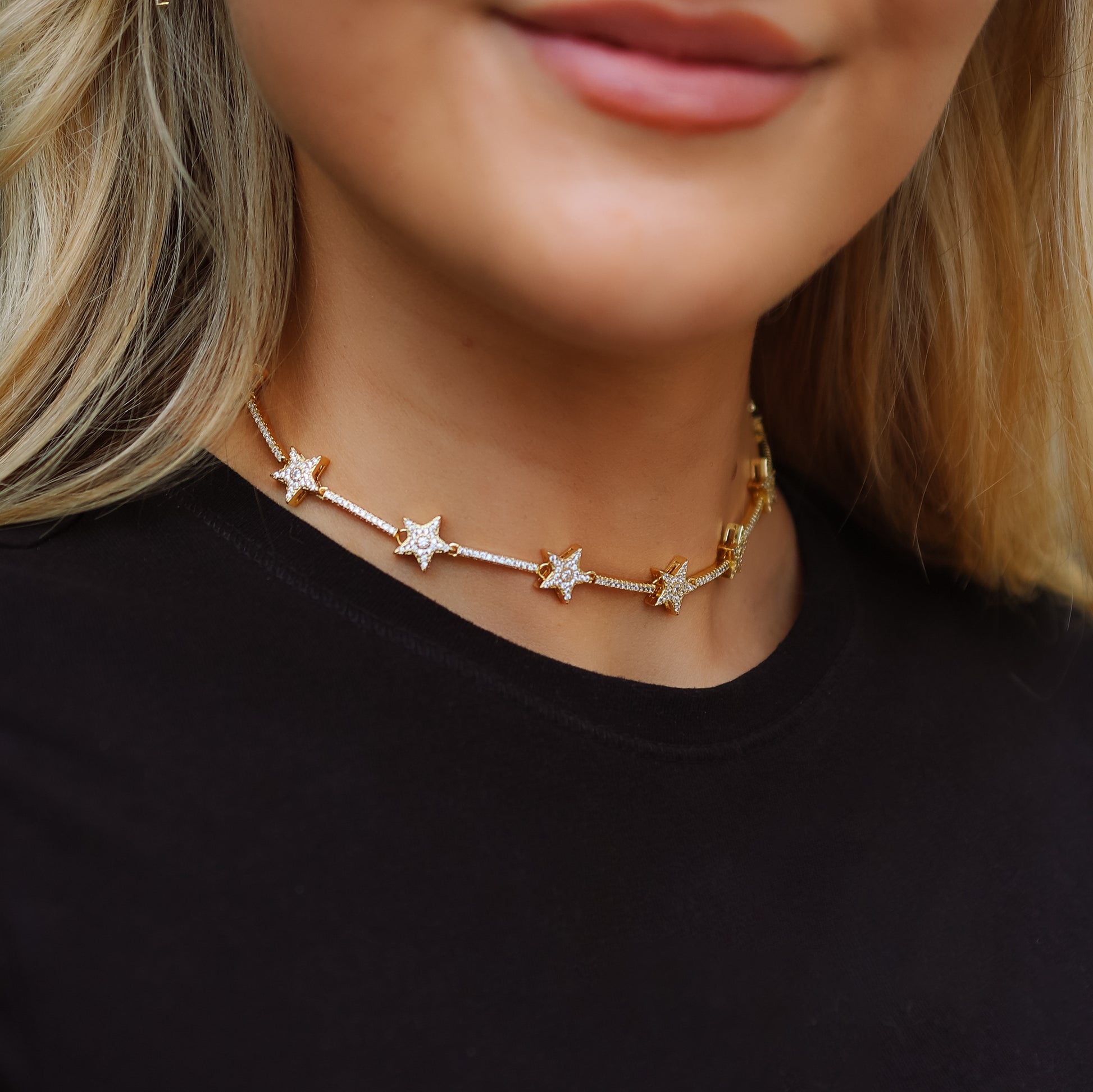 Margot Sparkling Star Choker 18k Gold Plated Luna Charles