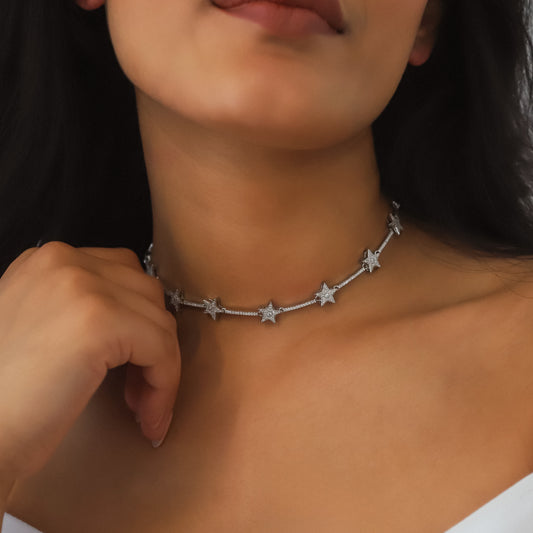 Margot Sparkling Star Choker | 925 Sterling Silver