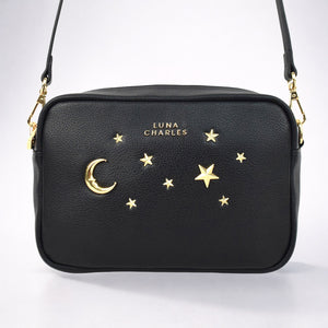 Maya Star Studded Crossbody Bag - Black & Gold