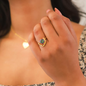 Melike Hammered Twist Ring | 18K Gold Plated