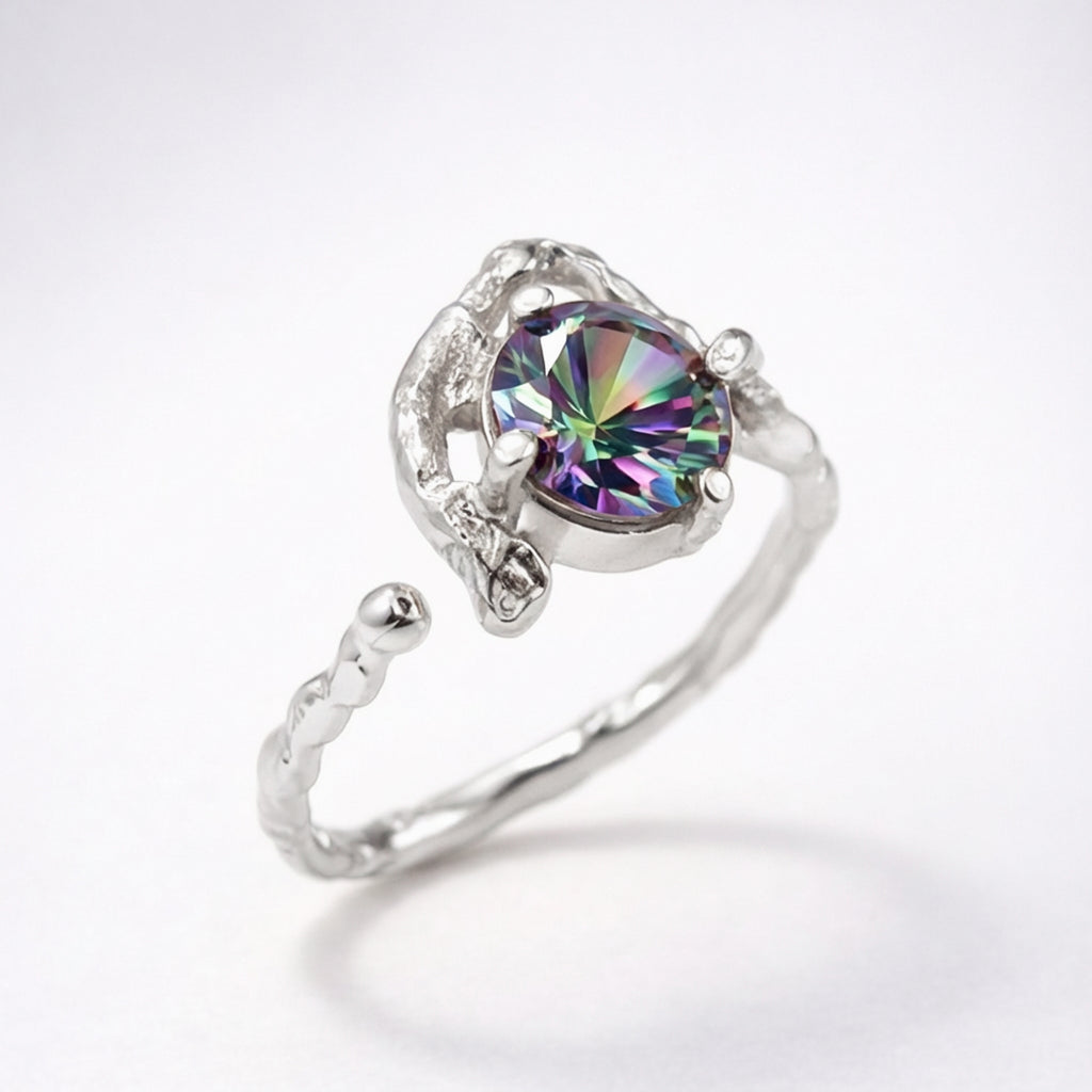 Melike Hammered Twist Ring 925 Sterling