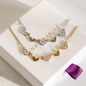 Milena Heart Anklet | Sterling Silver Plated