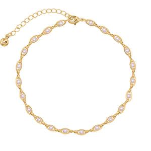 Minnie Pearl Chain Anklet | 18k Gold Plated