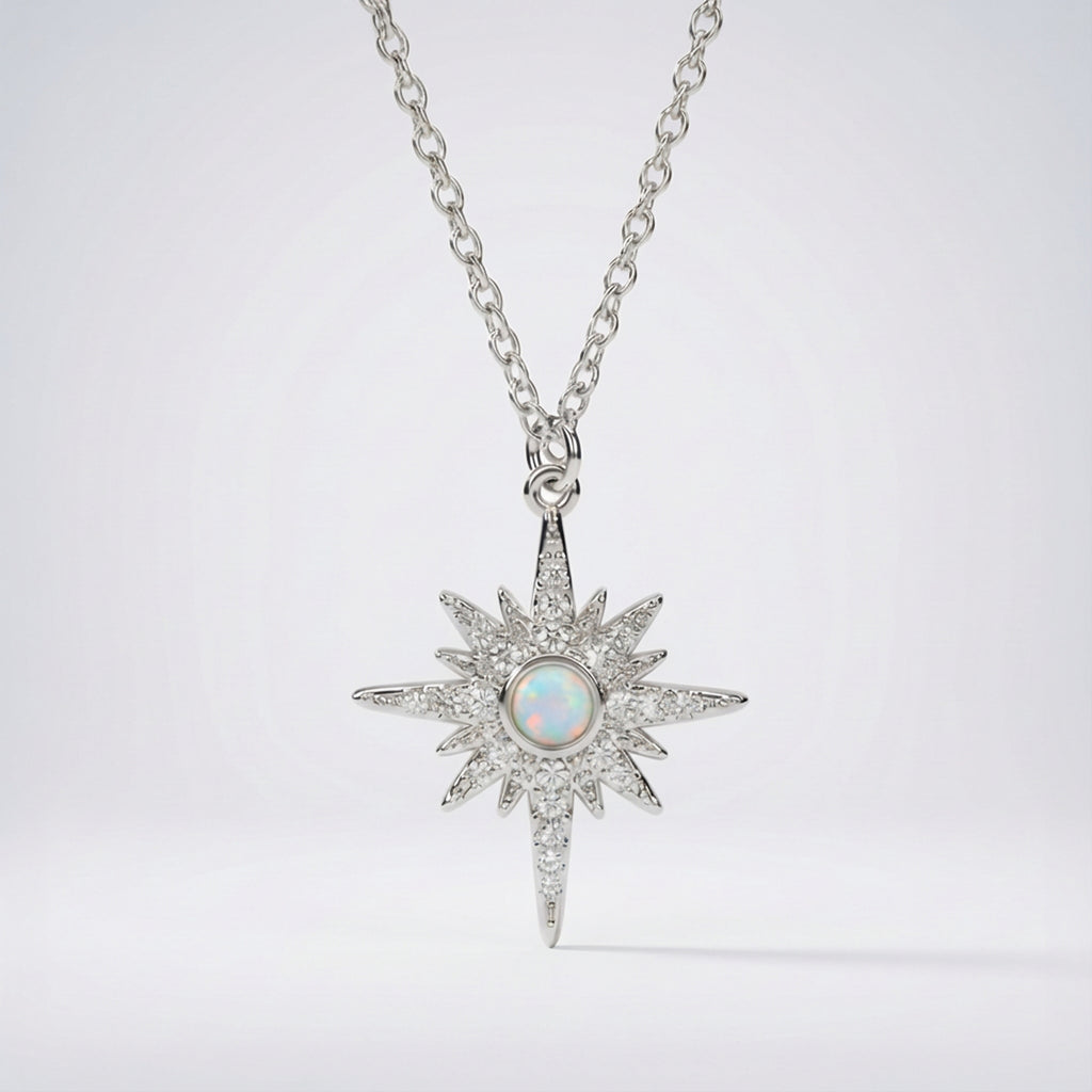 North Star Pendant Necklace 925 Sterling