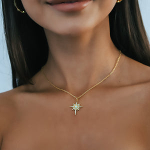 North Star Pendant Necklace | 18K Gold Plated