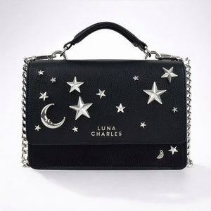 Nova Star Studded Handbag - Black & Silver