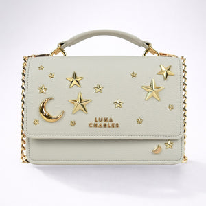 Nova Star Studded Handbag - Grey & Gold