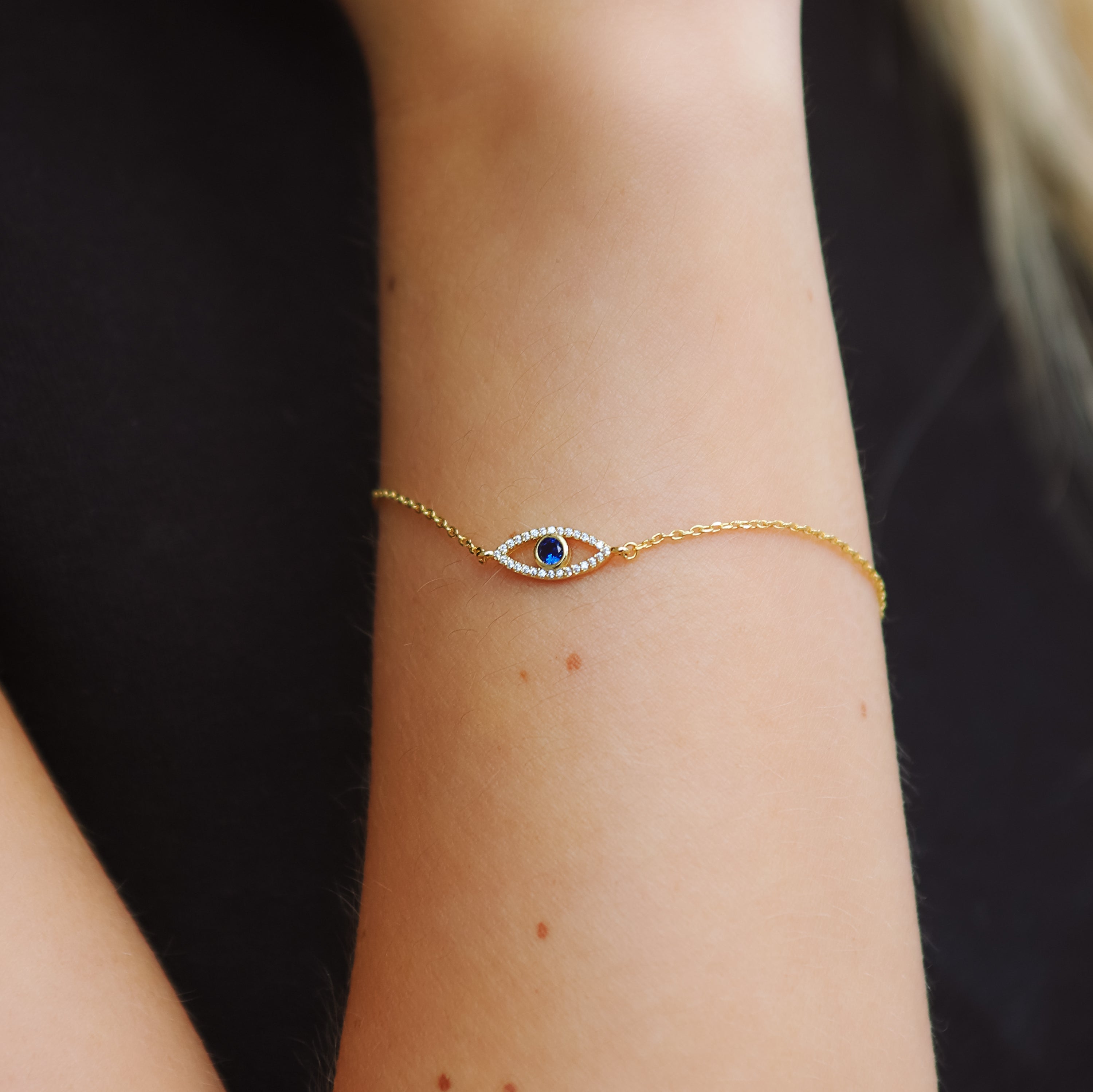 Nuray Evil Eye Chain Bracelet | 18K Gold Plated | Luna Charles