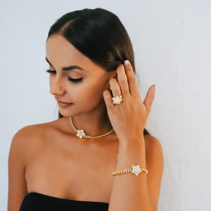 Odette Moonstone Spiky Star Choker Necklace | 18k Gold Plated