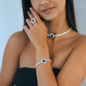 Willa Labradorite Spiky Star Bracelet | 925 Sterling Silver