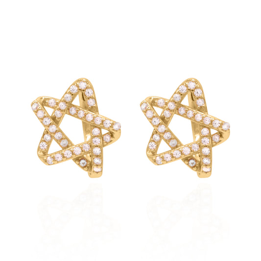 Paloma Star Huggie Hoops | 18K Gold Plated