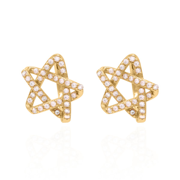 Paloma Star Huggie Hoops | 18K Gold Plated