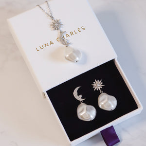 Pearl Drop Gift Set | Earrings & Necklace | Sterling Silver