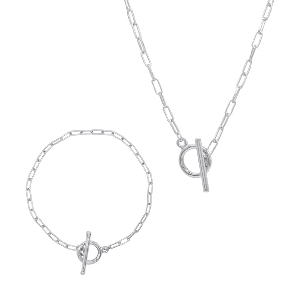 Toggle Chain Gift Set | Necklace & Bracelet | 925 Sterling Silver