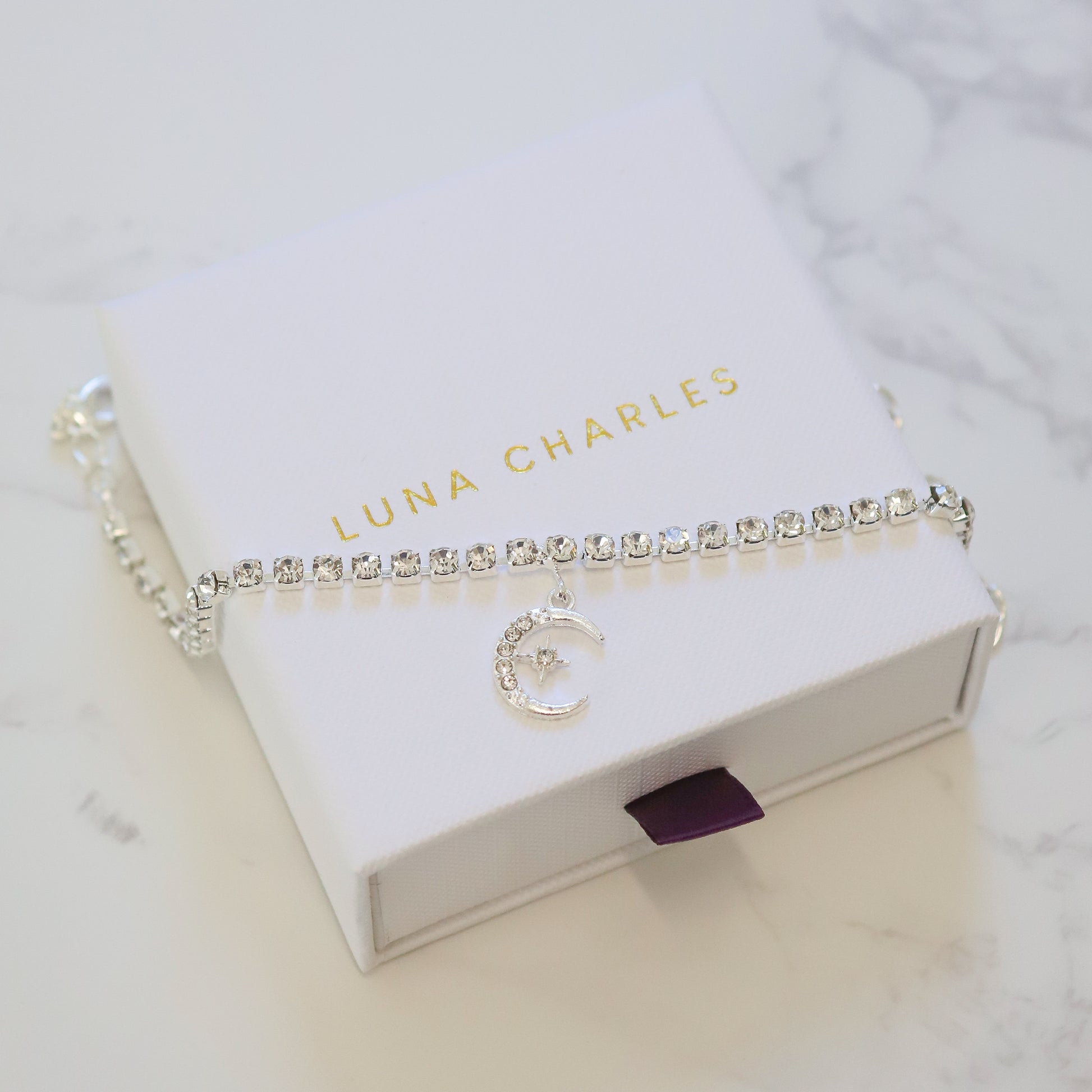 Quinn Moon Anklet | Silver Plated