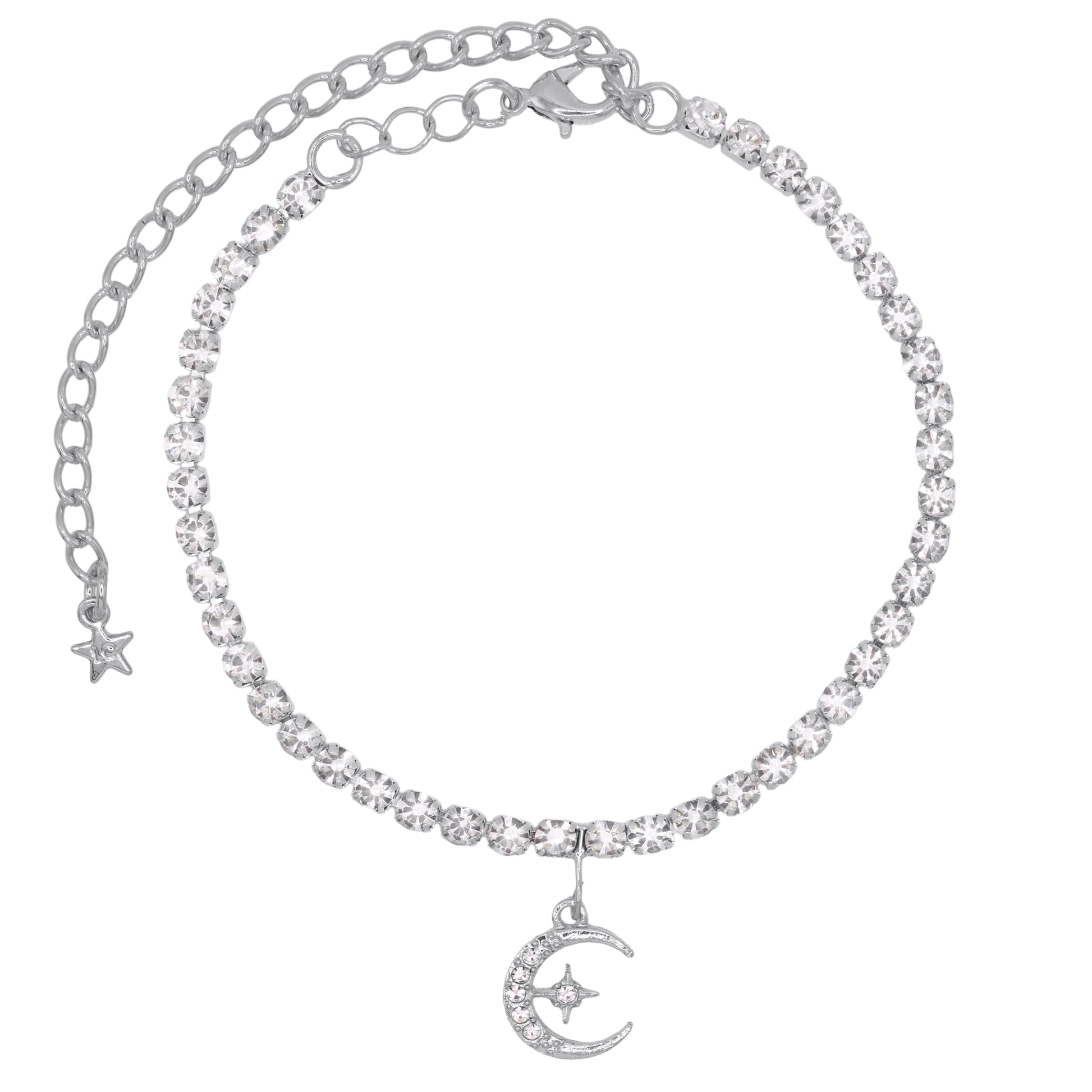 Quinn Moon Anklet | Silver Plated