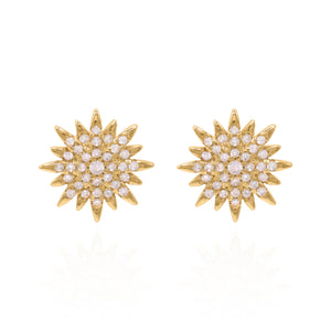 Rhea Starburst Stud Earrings | 18K Gold Plated