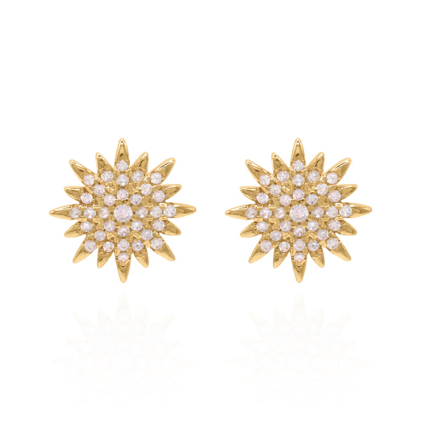 Rhea Starburst Stud Earrings | 18K Gold Plated