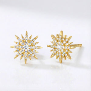 Rhea Starburst Stud Earrings | 18K Gold Plated