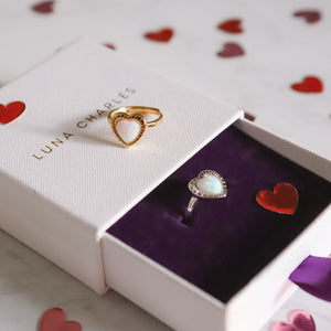 Roxanne Opal Heart Ring | 18k Gold Plated
