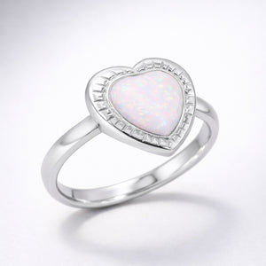 Roxanne Opal Heart Ring | 925 Sterling Silver