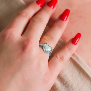 Opal Heart Ring Gift Set | Ring & Necklace | 925 Sterling Silver