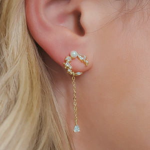 Sabrina Moon Drop Earrings | 18K Gold Plated