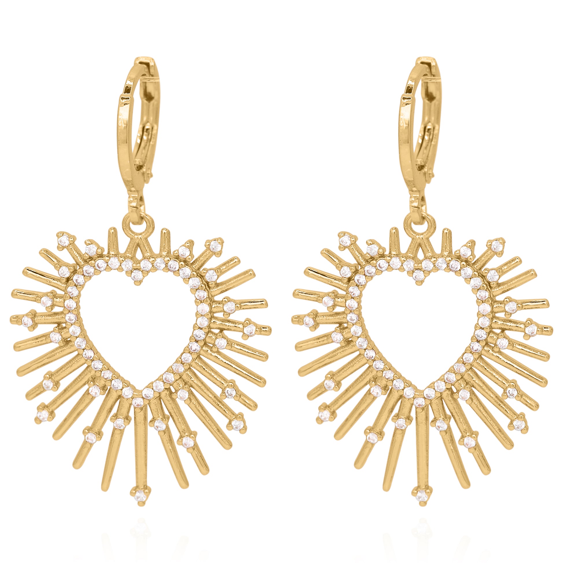 Sadie Starburst Heart Earrings | 18K Gold Plated