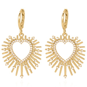 Sadie Starburst Heart Earrings | 18K Gold Plated