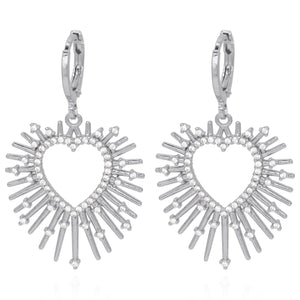 Sadie Starburst Heart Earrings | 925 Silver Plated Brass