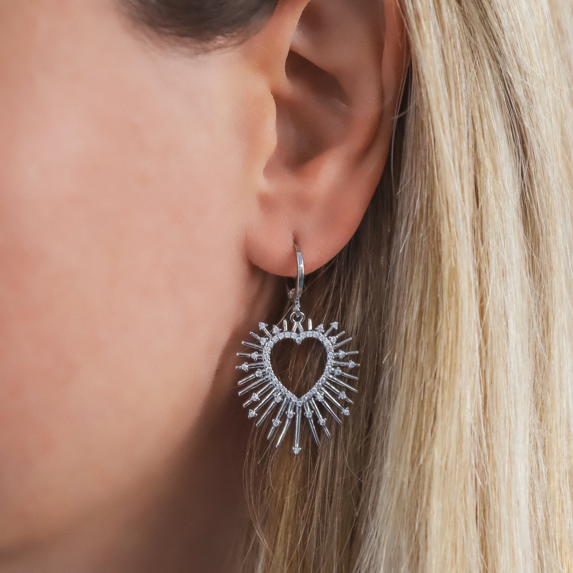 Sadie Starburst Heart Earrings | 925 Sterling Silver